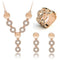 Three-piece Set Of Crystal Earrings And Necklaces And Rings Dorado