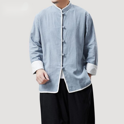Camisa Ejecutiva de Cuello Alzado y Botones Pequeños - Image 10