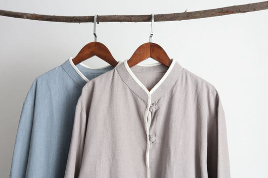 Camisa Ejecutiva de Cuello Alzado y Botones Pequeños - Image 13