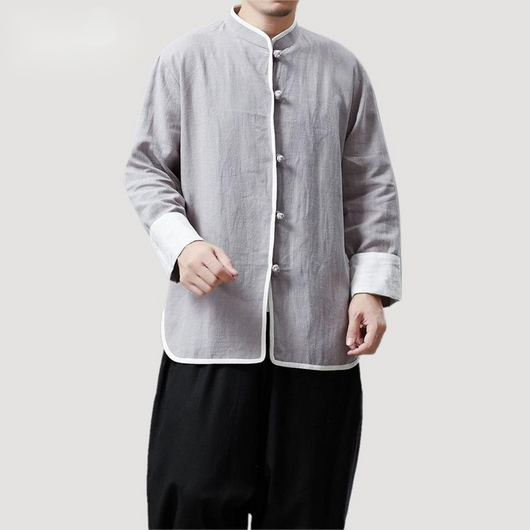 Camisa Ejecutiva de Cuello Alzado y Botones Pequeños - Image 2