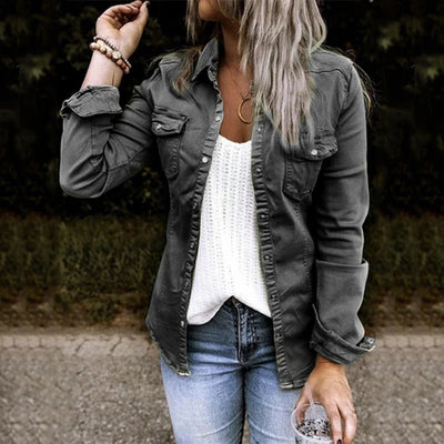 Chaqueta Camisa Denim Rotos Corte Medio - Image 2