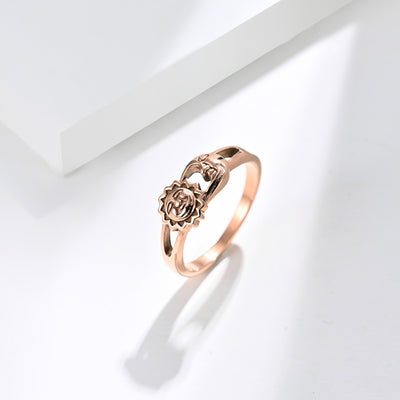 Anillo Unisex Luna y Sol en Acero Inoxidable Oro Rosa y Plata - Image 11