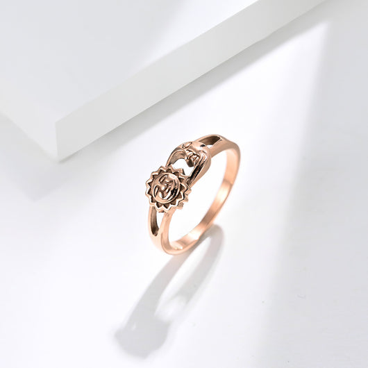 Anillo Unisex Luna y Sol en Acero Inoxidable Oro Rosa y Plata - Image 11