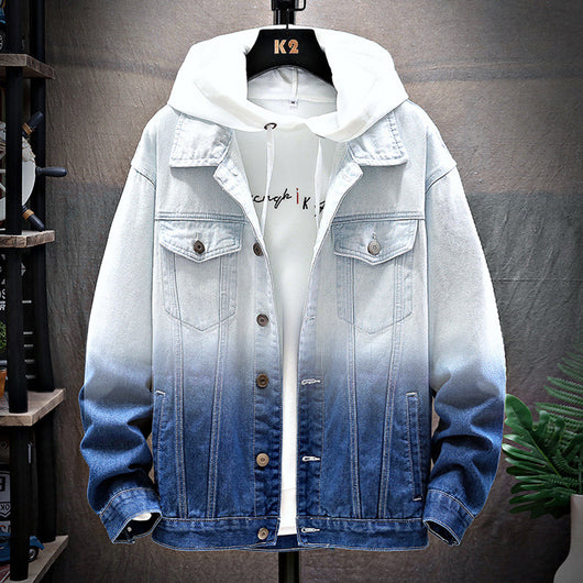 Chaqueta Denim Suelta Casual para Hombre - Estilo Estudiante