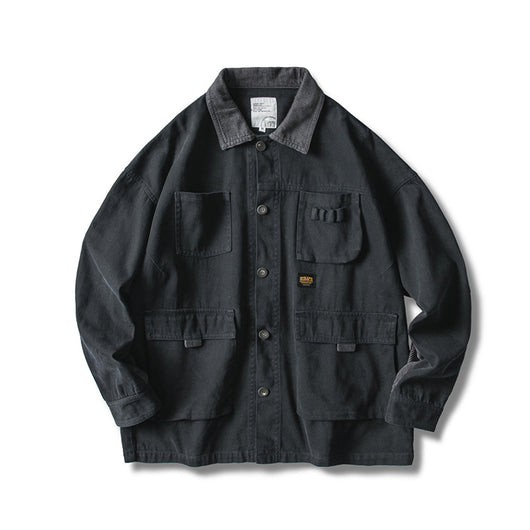Chaqueta de Trabajo Suelta con Cuello de Pana para Hombre - Image 8