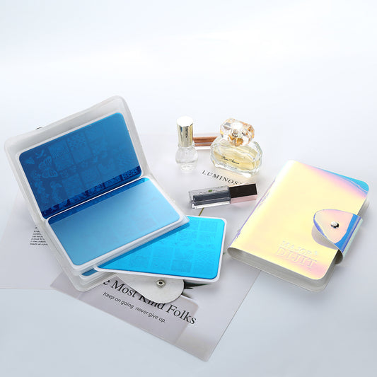 Espejo de Estación Púrpura con Plantilla de Impresión para Uñas 9.5x14.5cm - Image 2