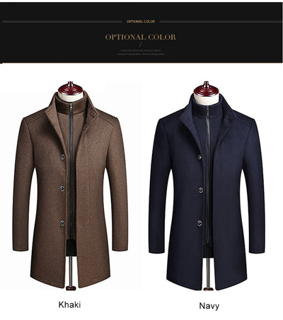 Abrigo de Lana para Hombre con Chaleco Desmontable - Corte Medio Elegante - Image 8