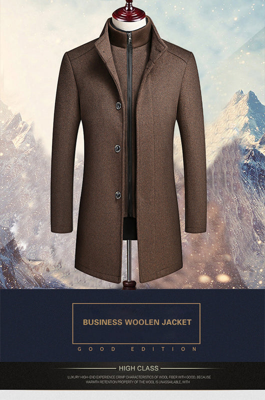Abrigo de Lana para Hombre con Chaleco Desmontable - Corte Medio Elegante - Image 13