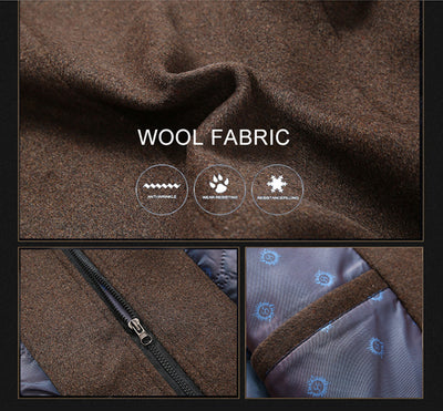 Abrigo de Lana para Hombre con Chaleco Desmontable - Corte Medio Elegante - Image 9