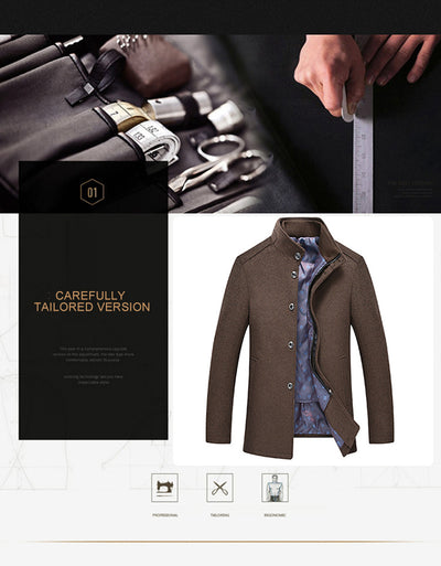 Abrigo de Lana para Hombre con Chaleco Desmontable - Corte Medio Elegante - Image 11