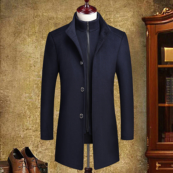 Abrigo de Lana para Hombre con Chaleco Desmontable - Corte Medio Elegante