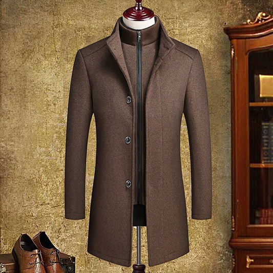Abrigo de Lana para Hombre con Chaleco Desmontable - Corte Medio Elegante