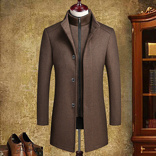 Abrigo de Lana para Hombre con Chaleco Desmontable - Corte Medio Elegante