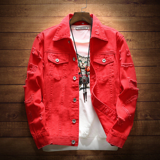 Chaqueta Denim Slim Fit Hombre - Estilo Casual Moderno para Otoño e Invierno