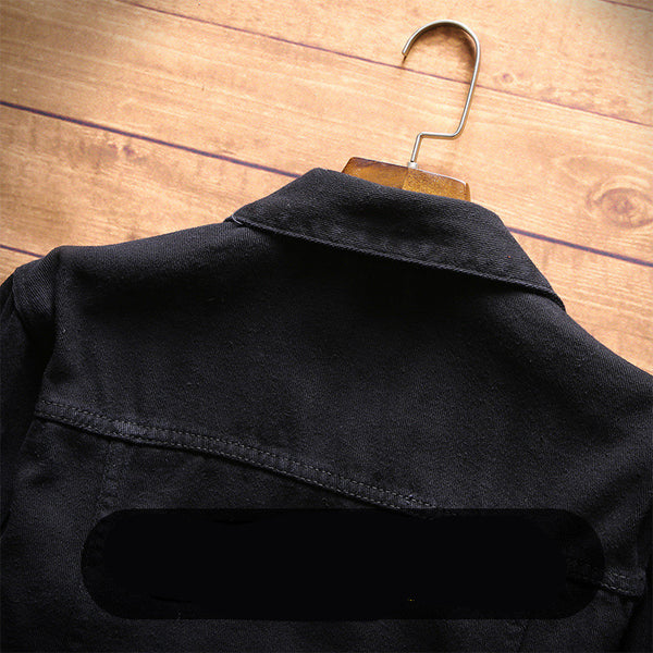 Chaqueta Denim Slim Fit Hombre - Estilo Casual Moderno para Otoño e Invierno