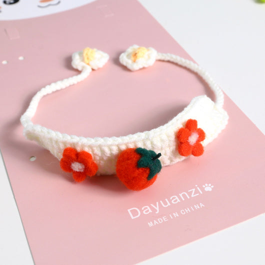 Collar para Gatos de Lana Tejida con Flores, Abejas y Frutas - Diseño Personalizado - Image 12