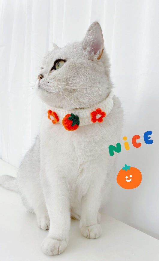 Collar para Gatos de Lana Tejida con Flores, Abejas y Frutas - Diseño Personalizado - Image 22