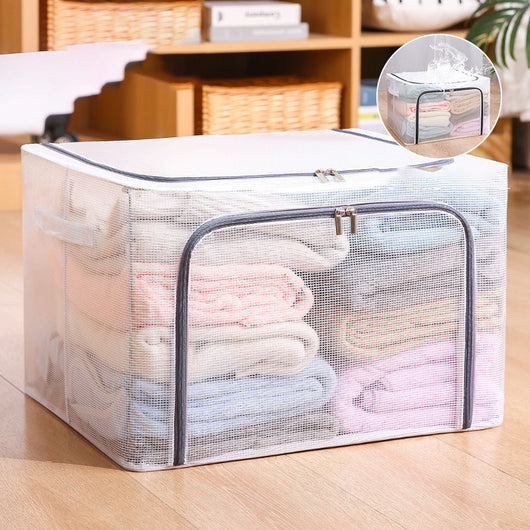Caja de Almacenamiento Transpirable con Marco de Acero - Grande, Resistente al Agua