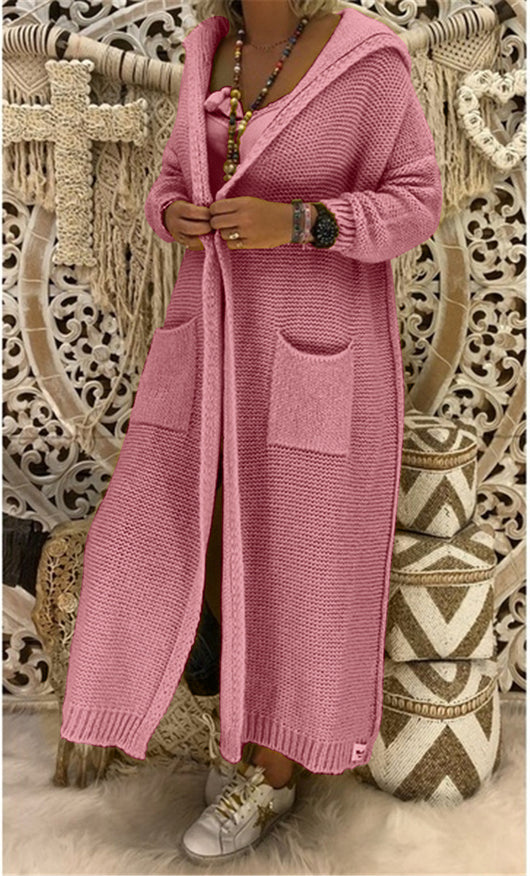 Cardigan Tejido Holgado con Capucha y Bolsillos para Otoño e Invierno - Image 12