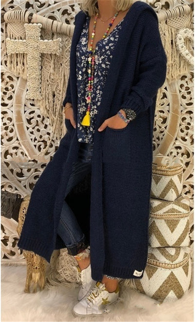 Cardigan Tejido Holgado con Capucha y Bolsillos para Otoño e Invierno - Image 10