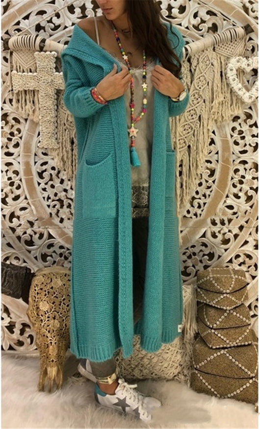 Cardigan Tejido Holgado con Capucha y Bolsillos para Otoño e Invierno - Image 5