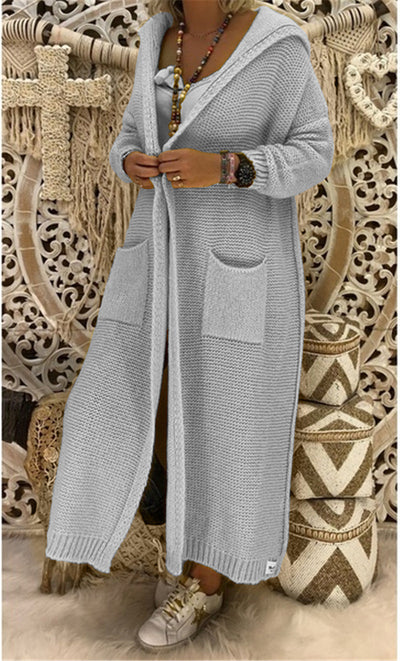 Cardigan Tejido Holgado con Capucha y Bolsillos para Otoño e Invierno - Image 3