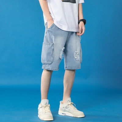 Pantalones Cortos Vaqueros Rotos Holgados para Jóvenes - Estilo Urbano Moderno - Image 8