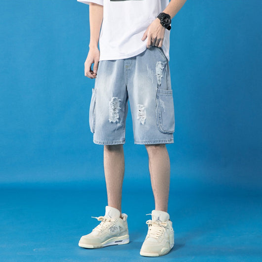 Pantalones Cortos Vaqueros Rotos Holgados para Jóvenes - Estilo Urbano Moderno - Image 6