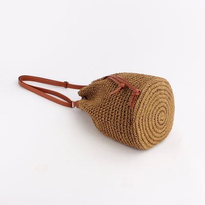 Bolsa de Paja Tejida para Mujer - Estilo Bucket Trendy - Image 9