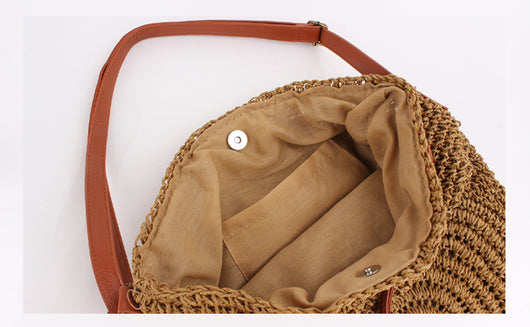 Bolsa de Paja Tejida para Mujer - Estilo Bucket Trendy - Image 10
