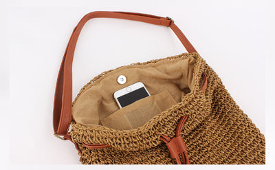 Bolsa de Paja Tejida para Mujer - Estilo Bucket Trendy - Image 12