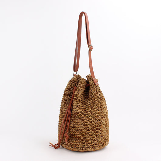 Bolsa de Paja Tejida para Mujer - Estilo Bucket Trendy - Image 14