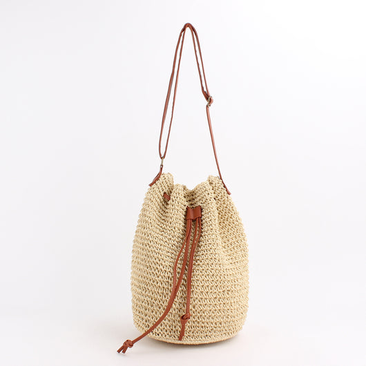 Bolsa de Paja Tejida para Mujer - Estilo Bucket Trendy - Image 3