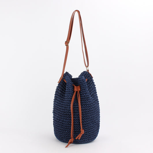 Bolsa de Paja Tejida para Mujer - Estilo Bucket Trendy - Image 2