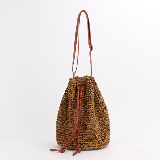 Bolsa de Paja Tejida para Mujer - Estilo Bucket Trendy - Image 4