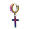 Titanium Steel Men's Cross Earrings Stainless Steel Cross Colorful
