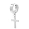 Titanium Steel Men's Cross Earrings Stainless Steel Cross Plateado