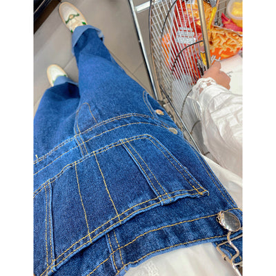 Overol Denim Azul Mujer Cintura Alta Pierna Ancha - Diseño Rejuvenecedor - Image 4