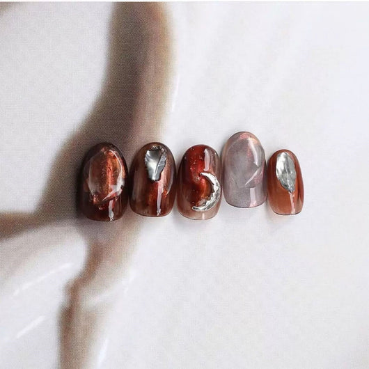 Joyas para Uñas Luna Grande - Accesorios de Aleación Dorado y Plateado - Image 5