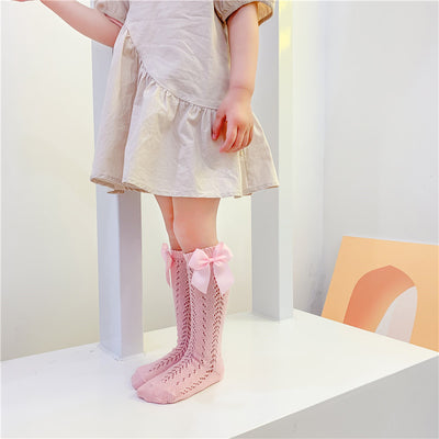 Calcetines Altos para Niñas con Moños de Algodón Transpirable y Antideslizantes - Image 9