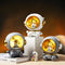 Alcancía Decorativa Astronauta con Luz Nocturna - Figura Resina Nórdica para Hogar