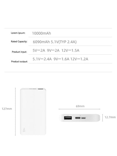 Powerbank ZMI 10000 mAh Carga Rápida Bidireccional - Compatible Xiaomi y Huawei - Image 2