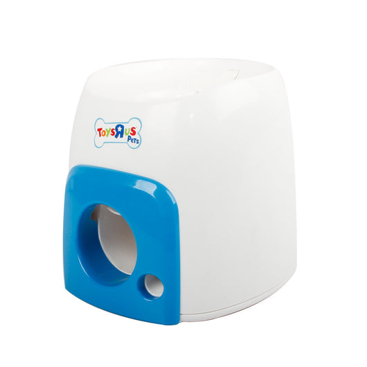 White and lime green interactive pet dog baseball food reward machine with tennis balls and treats. - Image 2