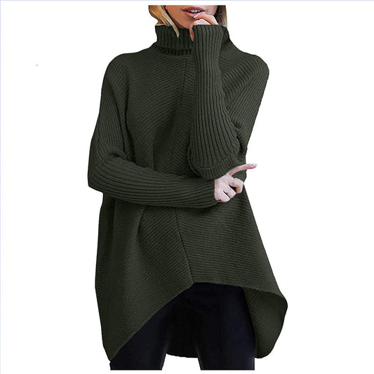 Suéter de Cuello Alto Manga Murciélago Tejido Grueso Holgado Otoño Invierno - Image 2