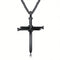 Steel Dorado Negro Color Fashion Mens Iron Nail Cross Pendant Necklace Stainless Steel 3mm Round Box Chain Jewelry Gift For Men Negro 1PCS