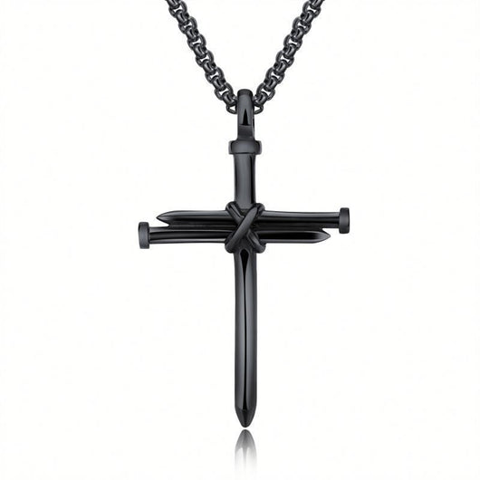 Collar con Colgante de Cruz de Clavo para Hombre en Acero Inoxidable - Image 6