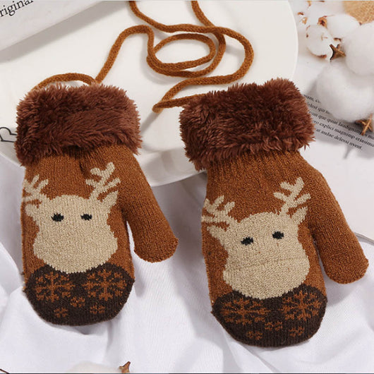 Guantes Infantiles Invierno con Diseño Navideño y Cordón de Seguridad - Image 5