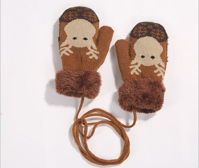 Guantes Infantiles Invierno con Diseño Navideño y Cordón de Seguridad - Image 9