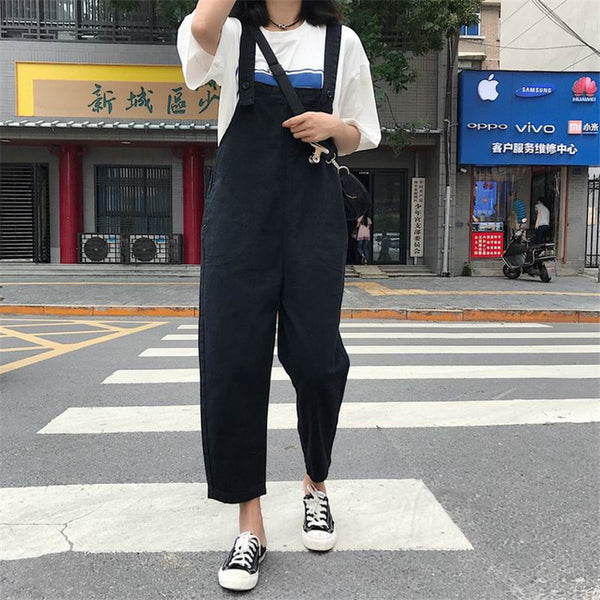 Pantalón Jumpsuit Coreano Suelto y Ligero de Corte Recto - Image 4