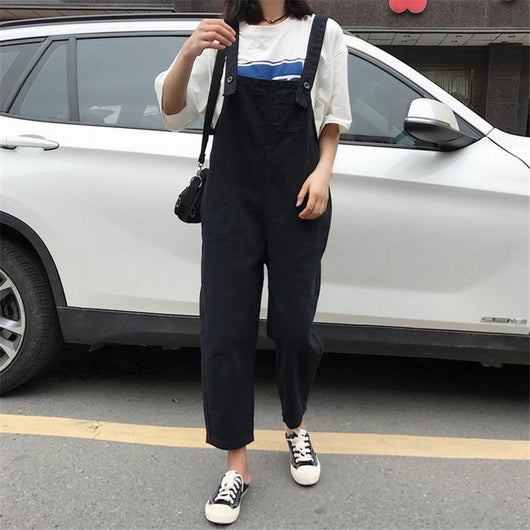 Pantalón Jumpsuit Coreano Suelto y Ligero de Corte Recto - Image 2